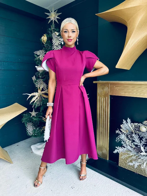 Mermaid - Style Women Dress with a Fitted Silhouette for Special Occasions Mermaid - Style Women Dress with a Fitted Silhouette for Special Occasions Harriet Detailed Occasion Midi Dress Berry Mermaid - Style Women Dress with a Fitted Silhouette for Special Occasions Mermaid - Style Women Dress with a Fitted Silhouette for Special Occasions Harriet Detailed Occasion Midi Dress Berry