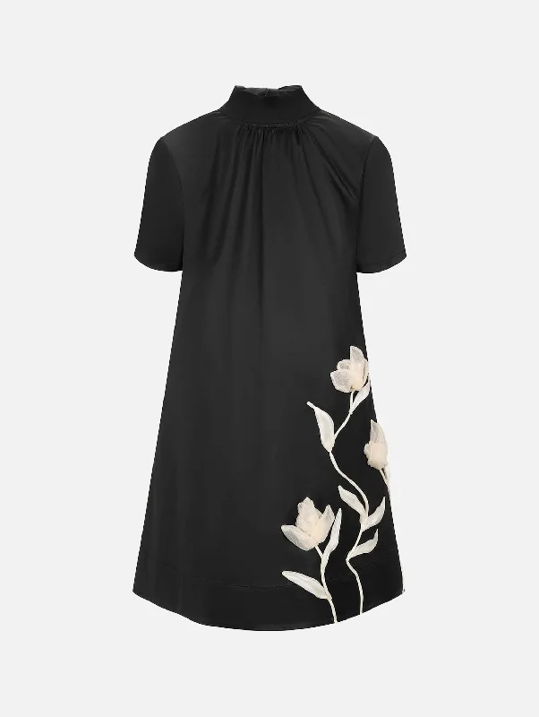 Sheath Women Dress with a Tailored Fit for a Professional Look Sheath Women Dress with a Tailored Fit for a Professional Look Ilana Mini Dress in Embroidered Black Satin