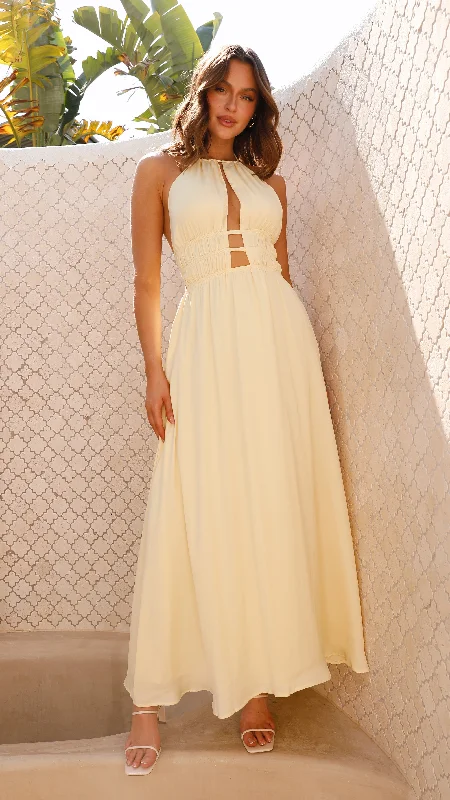Off - the - Shoulder Women Dress for a Romantic and Feminine Look Off - the - Shoulder Women Dress for a Romantic and Feminine Look Ivy Maxi Dress - Yellow
