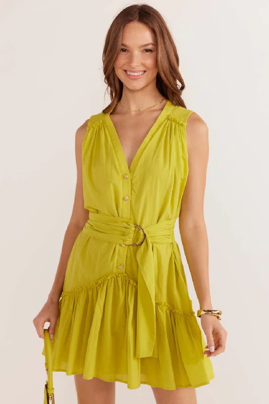 Wrap - Style Women Dress with Adjustable Fit for All Body Types Wrap - Style Women Dress with Adjustable Fit for All Body Types Mariposa Khaki Drop Waist Belted Mini Dress Wrap - Style Women Dress with Adjustable Fit for All Body Types Wrap - Style Women Dress with Adjustable Fit for All Body Types Mariposa Khaki Drop Waist Belted Mini Dress