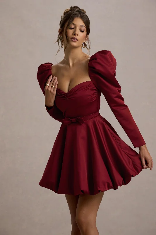 Sheath Women Dress with a Tailored Fit for a Professional Look Sheath Women Dress with a Tailored Fit for a Professional Look Murphy | Burgundy Satin Belted Mini Dress With Puff Sleeves Sheath Women Dress with a Tailored Fit for a Professional Look Sheath Women Dress with a Tailored Fit for a Professional Look Murphy | Burgundy Satin Belted Mini Dress With Puff Sleeves