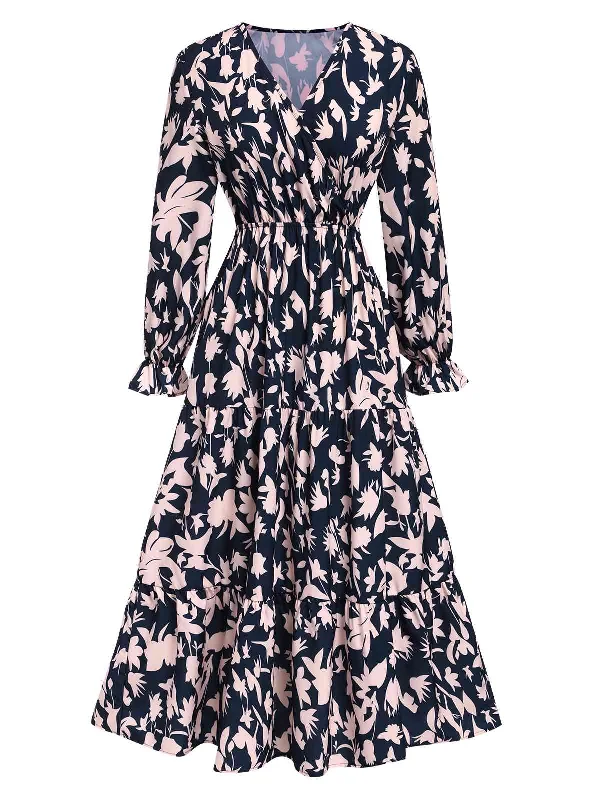 Plus Size Women Dress with a Flattering A - Line Cut for Comfort and Style Plus Size Women Dress with a Flattering A - Line Cut for Comfort and Style Navy Blue 1930s V-Neck Floral Dress Plus Size Women Dress with a Flattering A - Line Cut for Comfort and Style Plus Size Women Dress with a Flattering A - Line Cut for Comfort and Style Navy Blue 1930s V-Neck Floral Dress