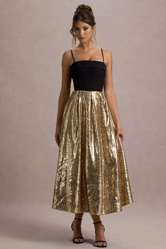Strapless Women Dress with a Built - in Bra for Comfort and Support Strapless Women Dress with a Built - in Bra for Comfort and Support Nicci | Black & Gold Strappy Midi Dress With Sequin Skirt Strapless Women Dress with a Built - in Bra for Comfort and Support Strapless Women Dress with a Built - in Bra for Comfort and Support Nicci | Black & Gold Strappy Midi Dress With Sequin Skirt