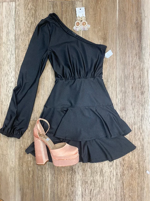Little Black Women Dress with Sequins for a Glamorous Night Out Little Black Women Dress with Sequins for a Glamorous Night Out One-Sleeve Ruffle Dress