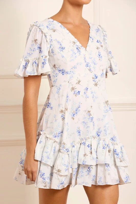 Strapless Women Dress with a Built - in Bra for Comfort and Support Strapless Women Dress with a Built - in Bra for Comfort and Support Ophelia Ditsy Eva Crepe Micro Mini Dress