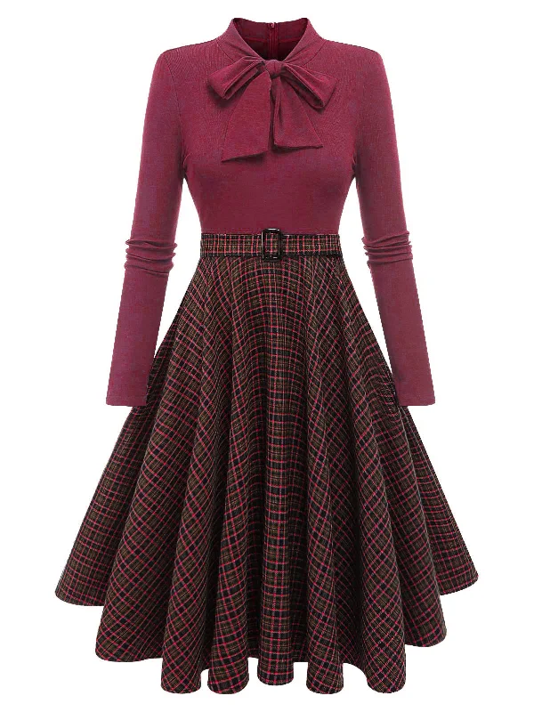 Printed Abstract Women Dress for a Modern and Artistic Appeal Printed Abstract Women Dress for a Modern and Artistic Appeal [Pre-Sale] Red 1950s Plaid Knitting Dress
