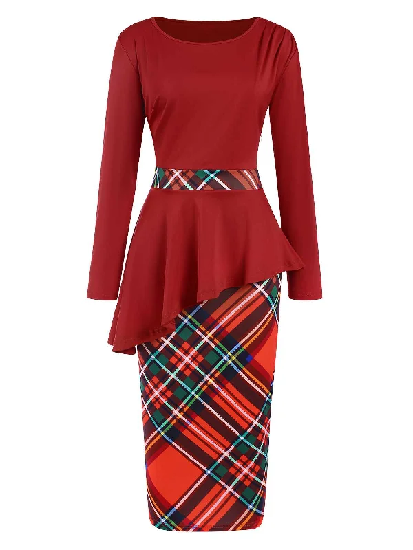 Sheath Women Dress with a Tailored Fit for a Professional Look Sheath Women Dress with a Tailored Fit for a Professional Look Red 1960s Christmas Plaids Patchwork Dress Sheath Women Dress with a Tailored Fit for a Professional Look Sheath Women Dress with a Tailored Fit for a Professional Look Red 1960s Christmas Plaids Patchwork Dress