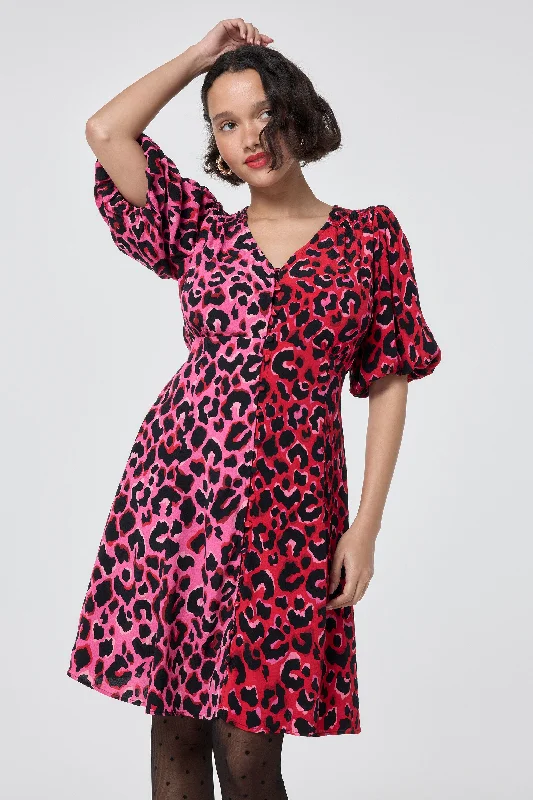 Plus Size Women Dress with a Flattering A - Line Cut for Comfort and Style Plus Size Women Dress with a Flattering A - Line Cut for Comfort and Style Red with Pink and Black Mix and Match Pop Leopard Puff Sleeve Short Tea Dress Plus Size Women Dress with a Flattering A - Line Cut for Comfort and Style Plus Size Women Dress with a Flattering A - Line Cut for Comfort and Style Red with Pink and Black Mix and Match Pop Leopard Puff Sleeve Short Tea Dress