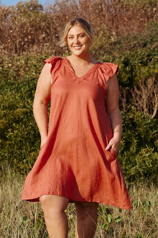 Wrap - Style Women Dress with Adjustable Fit for All Body Types Wrap - Style Women Dress with Adjustable Fit for All Body Types Rivka Linen Short Dress in Desert Rose Wrap - Style Women Dress with Adjustable Fit for All Body Types Wrap - Style Women Dress with Adjustable Fit for All Body Types Rivka Linen Short Dress in Desert Rose