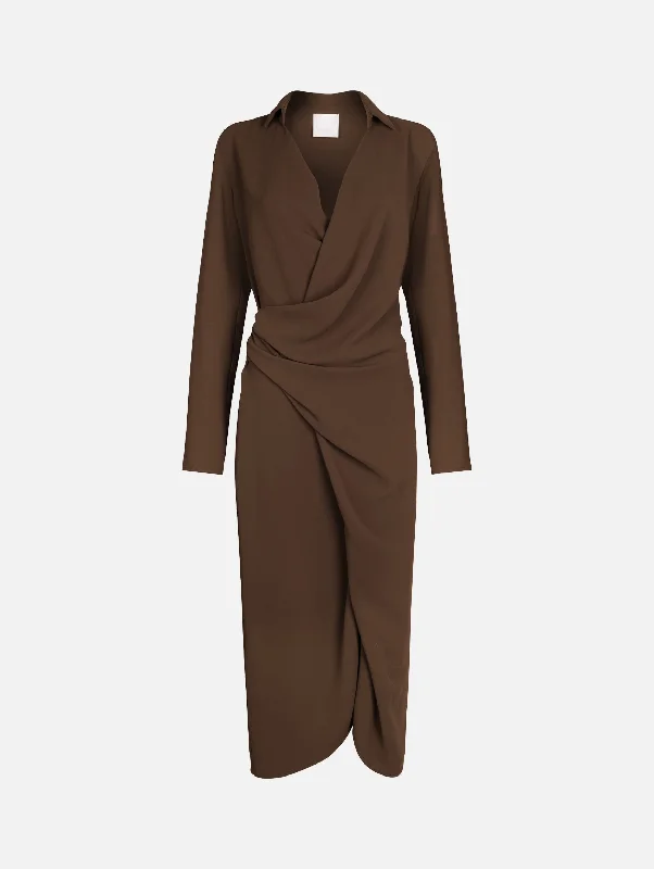 Off - the - Shoulder Women Dress for a Romantic and Feminine Look Off - the - Shoulder Women Dress for a Romantic and Feminine Look Simone Shirt Dress in Chocolate Off - the - Shoulder Women Dress for a Romantic and Feminine Look Off - the - Shoulder Women Dress for a Romantic and Feminine Look Simone Shirt Dress in Chocolate