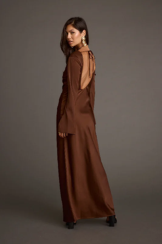 Maxi Women Dress with Floral Print for a Bohemian Vibe Maxi Women Dress with Floral Print for a Bohemian Vibe Strokes Mocha Long Sleeve Plunge Satin Maxi Dress Maxi Women Dress with Floral Print for a Bohemian Vibe Maxi Women Dress with Floral Print for a Bohemian Vibe Strokes Mocha Long Sleeve Plunge Satin Maxi Dress