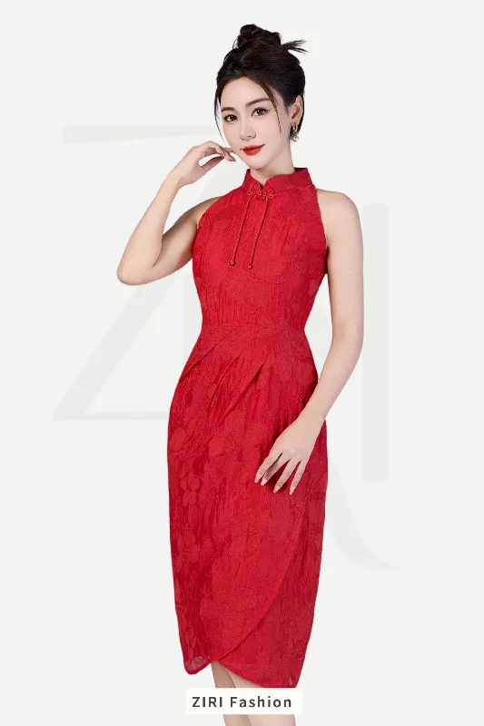 Mermaid - Style Women Dress with a Fitted Silhouette for Special Occasions Mermaid - Style Women Dress with a Fitted Silhouette for Special Occasions Sue Tencel Embroidered Qipao Dress