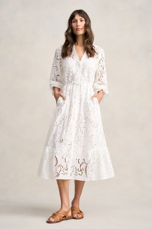 Strapless Women Dress with a Built - in Bra for Comfort and Support Strapless Women Dress with a Built - in Bra for Comfort and Support Broderie Lace Dress - White Strapless Women Dress with a Built - in Bra for Comfort and Support Strapless Women Dress with a Built - in Bra for Comfort and Support Broderie Lace Dress - White