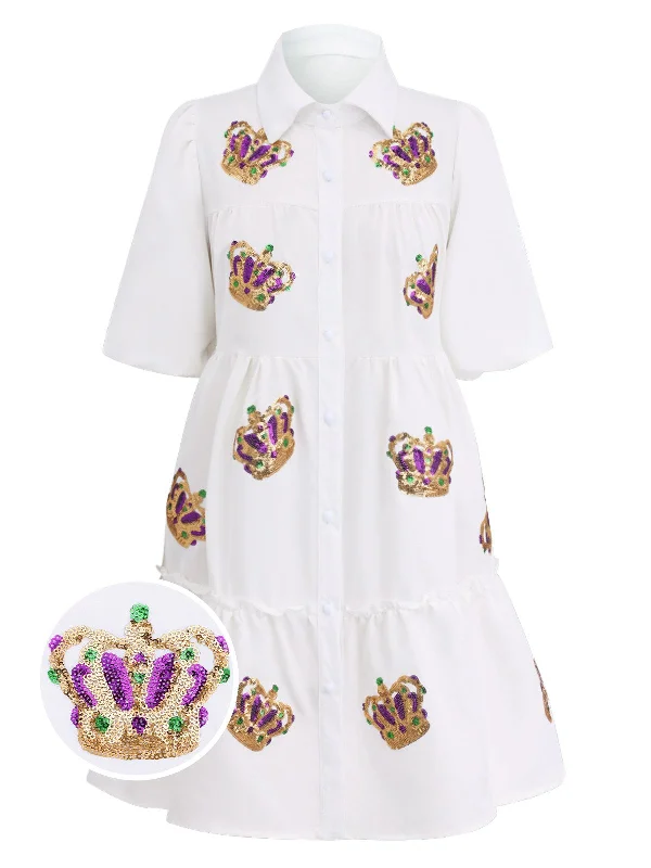 Shift Women Dress with a Simple and Classic Design for Everyday Wear Shift Women Dress with a Simple and Classic Design for Everyday Wear White 1950s Sequined Crown Bubble Sleeve Shirt Dress Shift Women Dress with a Simple and Classic Design for Everyday Wear Shift Women Dress with a Simple and Classic Design for Everyday Wear White 1950s Sequined Crown Bubble Sleeve Shirt Dress