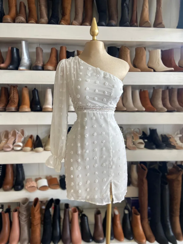 Lace - Embellished Women Dress for an Elegant and Sophisticated Appearance Lace - Embellished Women Dress for an Elegant and Sophisticated Appearance White One Sleeve Dress Lace - Embellished Women Dress for an Elegant and Sophisticated Appearance Lace - Embellished Women Dress for an Elegant and Sophisticated Appearance White One Sleeve Dress