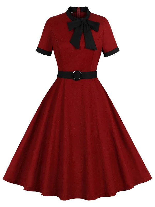 Backless Women Dress for a Sexy and Alluring Look at Evening Events Backless Women Dress for a Sexy and Alluring Look at Evening Events Wine Red 1950s Tie Neck Contrast Patchwork Dress Backless Women Dress for a Sexy and Alluring Look at Evening Events Backless Women Dress for a Sexy and Alluring Look at Evening Events Wine Red 1950s Tie Neck Contrast Patchwork Dress